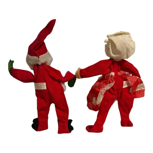 Vintage 1971 Annalee Mobilitee Santa And Mrs. Claus Christmas Dolls Holiday - Picture 11 of 16
